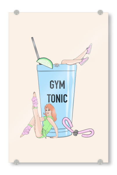 Acrylglasbild "Gym Tonic" artboxONE - Lustig - Gym tonic,Lustig,Fitnessstudio,Motivierend