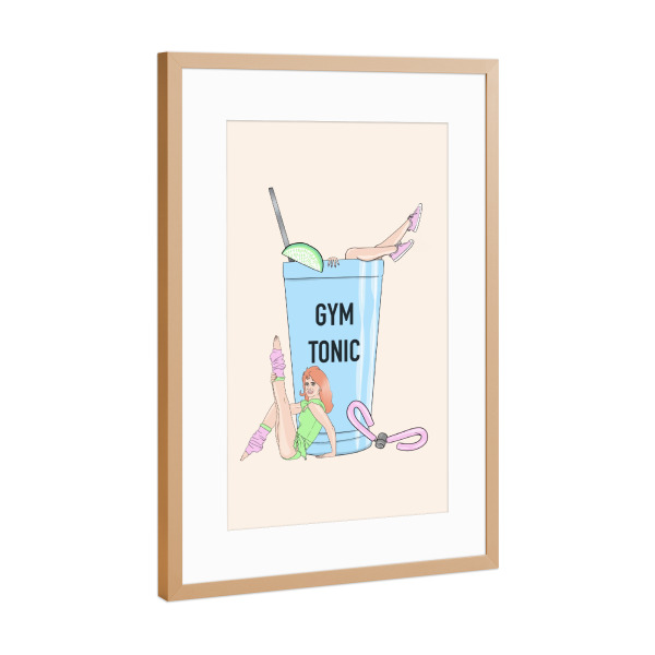 Poster mit Rahmen Kupfer "Gym Tonic" artboxONE - Lustig - Gym tonic,Lustig,Fitnessstudio,Motivierend