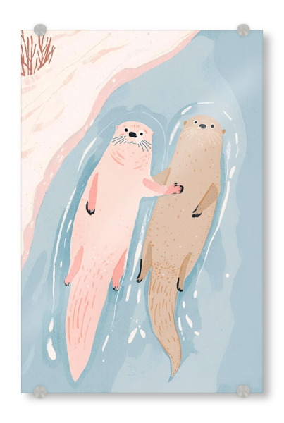 Acrylglasbild "Otterliebe" artboxONE - Tiere,Liebe,Lustig