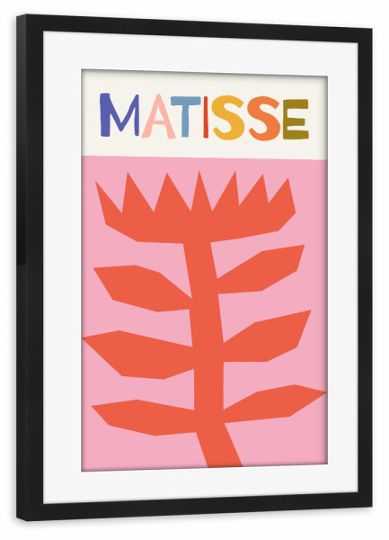 Poster mit Rahmen schwarz "Matisse (Sun Flower)" artboxONE - Floral,Abstrakt,Für Mama - Matisse,Tulpe,Blume,Floral,Illustration,Abstrakt
