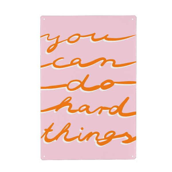 Holzbild "You can do - rosa orange" artboxONE - Typografie,Abstrakt,Lehrersprüche