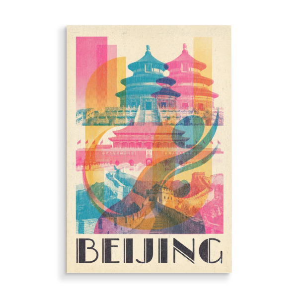 Holzbild "Peking Vintage Art Deco" artboxONE - Architektur,Städte / Weitere