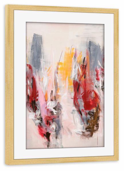 Poster mit Rahmen kiefer "Herschberger - Poesie" artboxONE - Abstrakt - Abstrakt,Zeitgenössische,Kunst,Colourful,Dopamin,Dopamine,Farbenfroh,Farbe