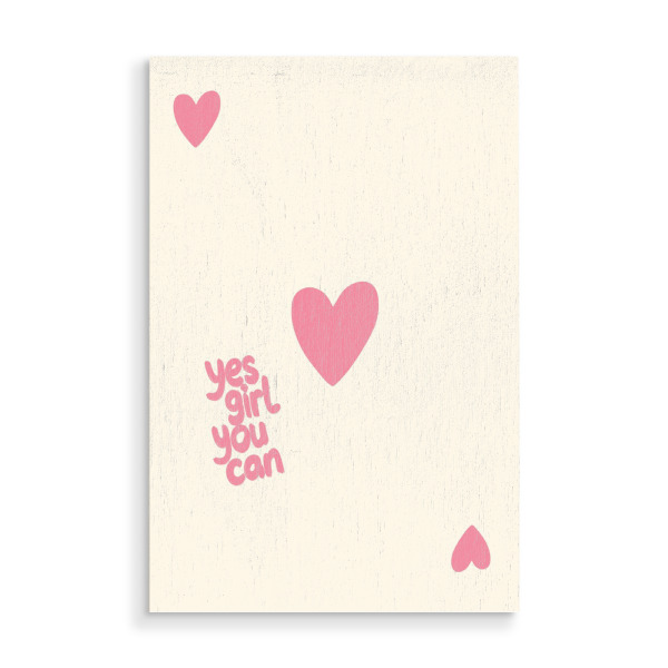 Holzbild "Ja, Mädchen, du kannst" artboxONE - Comic,Abstrakt,Liebe,Fashion