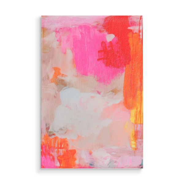 Holzbild "Struktur Leuchten, pink" artboxONE - Abstrakt,Streetart