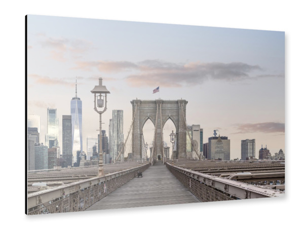 Alu-Dibond "Brooklyn Bridge Sonnenaufgang" 75x50 cm artboxONE