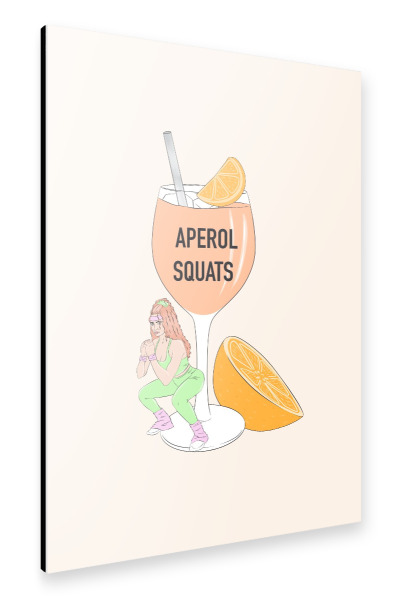 Alu-Dibond "Aperol-Kniebeugen" 30x20 cm artboxONE