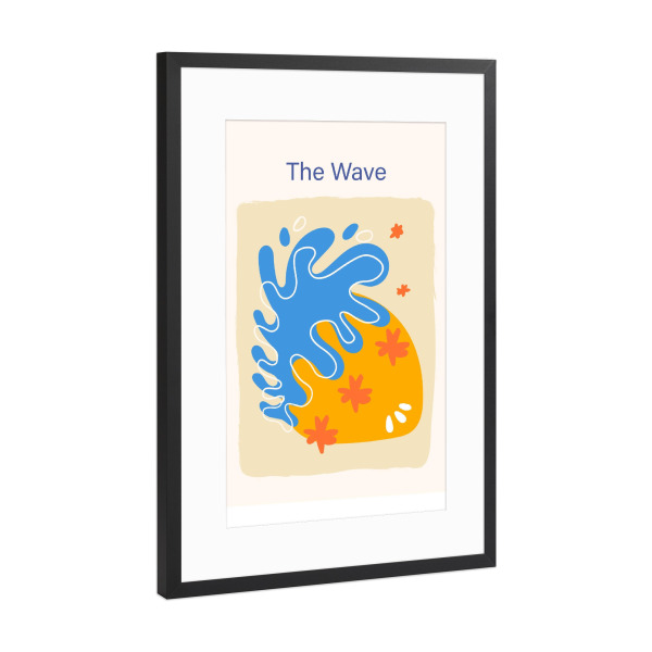Poster mit Rahmen Schwarz (Metallic) "Abstract wave design by Matisse" artboxONE - Abstrakt