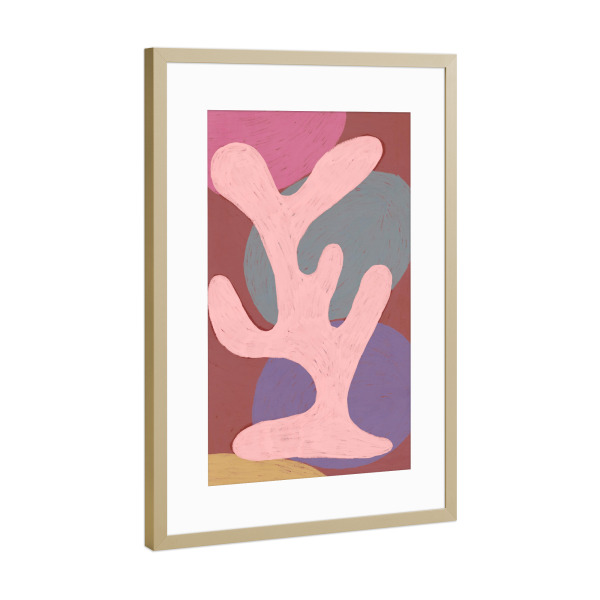 Poster mit Rahmen Gold "Blush Coral (01)" artboxONE - Abstrakt,Für Mama - Koralle,Dekorativ,Struktur,Pastell,Pastellfarben
