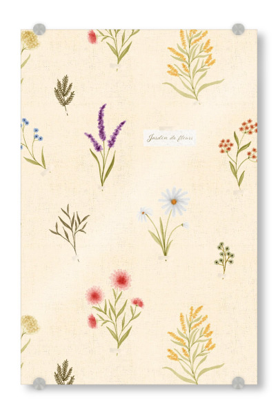 Acrylglasbild "Wildblumen-Sammlung" artboxONE - Natur,Floral - Handbemalt,Wildblumen,Rustikal,Leinwand,Cottagecore,Bauernhaus,Blumen