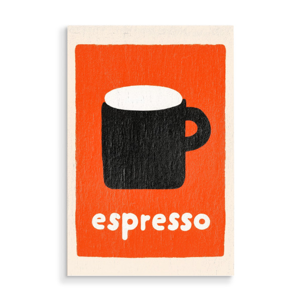 Holzbild "Espresso Küchen vibe" artboxONE - Typografie,Essen & Trinken
