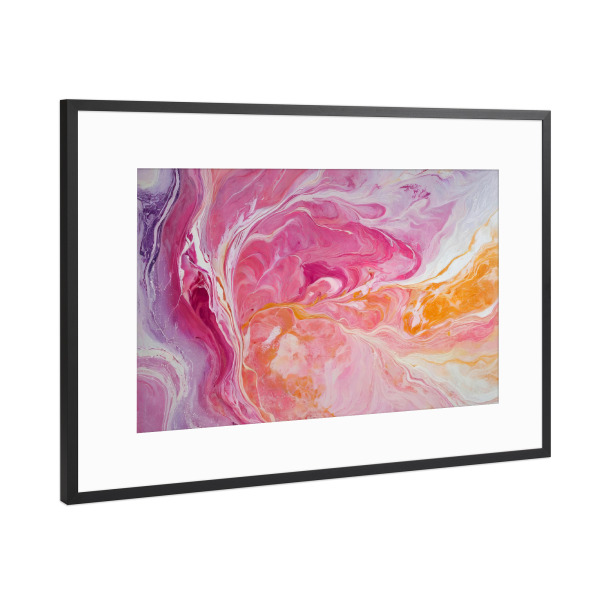 Poster mit Rahmen Schwarz (Metallic) "Zuckerwatte-Wirbel" artboxONE - Abstrakt