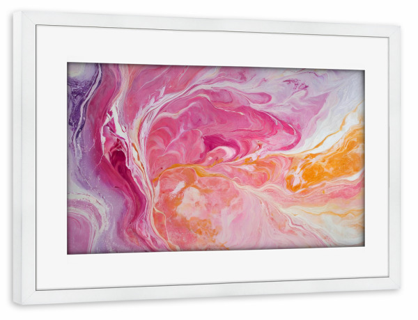 Poster mit Rahmen weiß "Zuckerwatte-Wirbel" artboxONE - Abstrakt