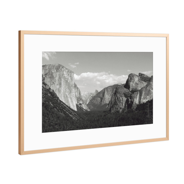 Poster mit Rahmen Kupfer "Im Yosemitetal" artboxONE - Natur,Reise,Schwarzweiß,Reise / Länder