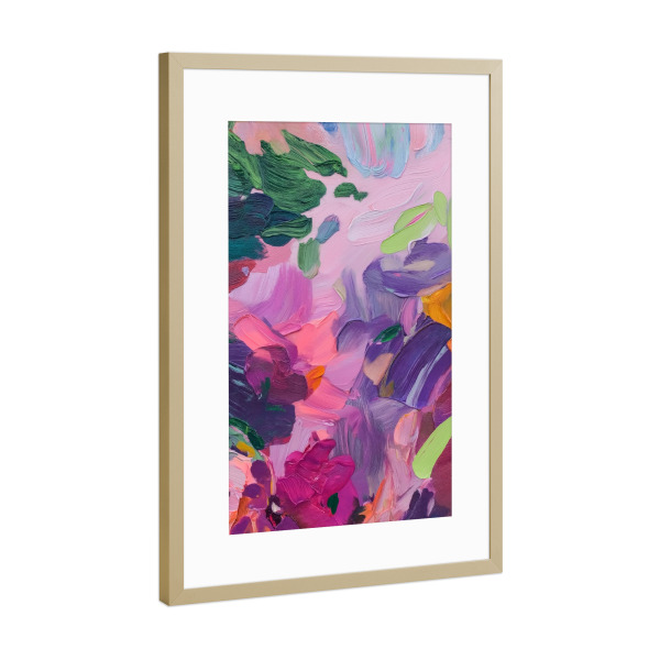 Poster mit Rahmen Gold "Blumige Glücksmomente" artboxONE - Natur,Floral,Abstrakt