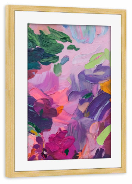 Poster mit Rahmen kiefer "Blumige Glücksmomente" artboxONE - Natur,Floral,Abstrakt