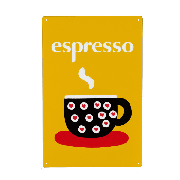 Holzbild "Verspielte Espresso Liebe" artboxONE - Typografie,Essen & Trinken