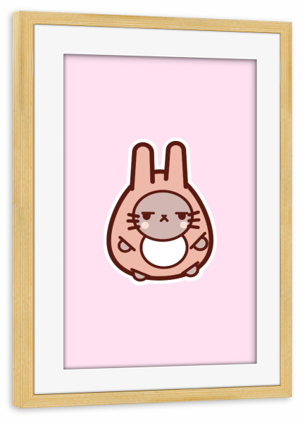 Poster mit Rahmen kiefer "Osterhasenkatze" artboxONE - Für Kinder,Tiere,Lustig - Süß,Süße katze,Osterhase,Süße tiere,Süße illustrationen,Kinderzimmer
