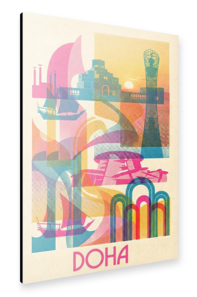 Alu-Dibond "Doha Vintage Art Deco" 75x50 cm artboxONE