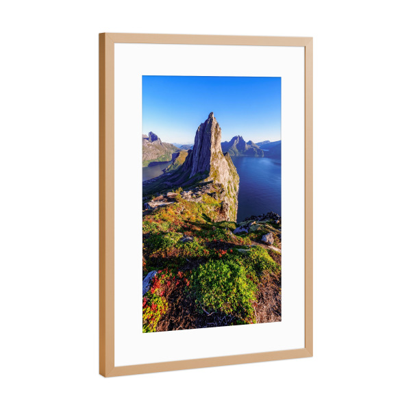 Poster mit Rahmen Kupfer "Segla Gipfelblick" artboxONE - Natur,Reise,Reise / Länder