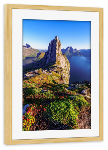 Poster mit Rahmen kiefer "Segla Gipfelblick" artboxONE - Natur,Reise,Reise / Länder