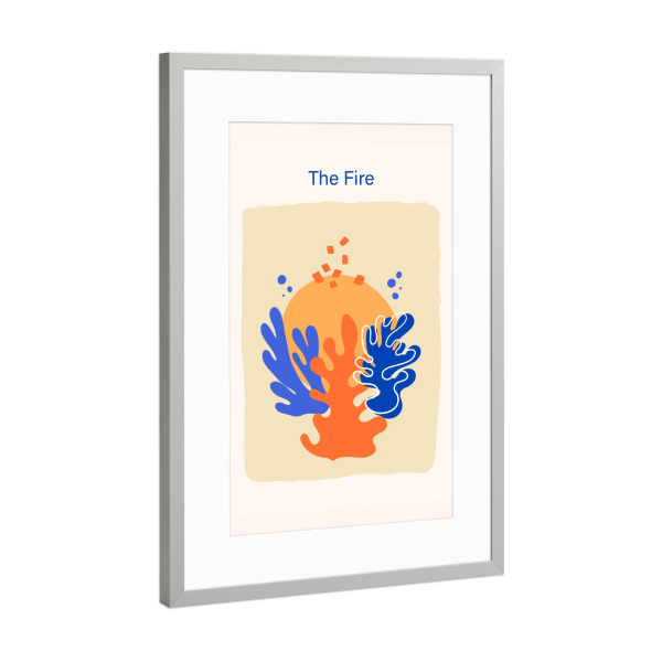 Poster mit Rahmen Silber "Feuer nach Matisse" artboxONE - Abstrakt