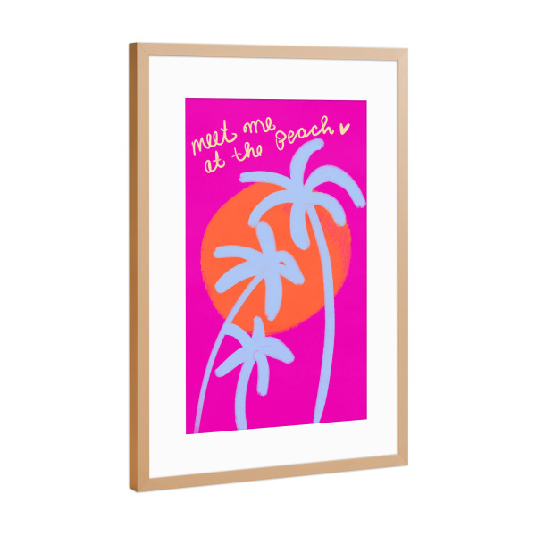 Poster mit Rahmen Kupfer "Meet Me At The Beach" artboxONE - Reise,Abstrakt,Für Mama