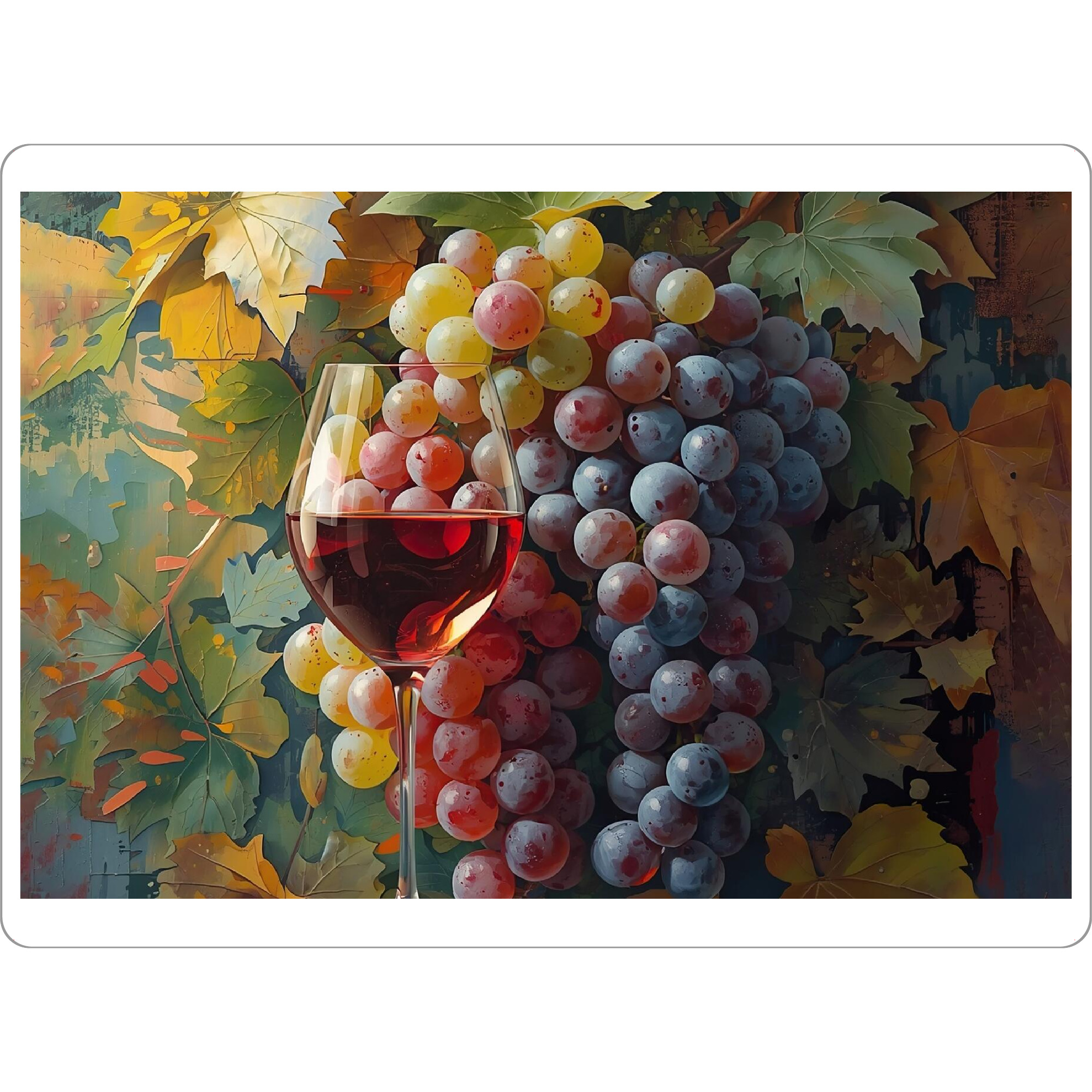 Tischset "Glas Rotwein mit Trauben" artboxONE - Essen & Trinken,Essen & Trinken / Alkohol,Essen & Trinken / Obst & Gemüse