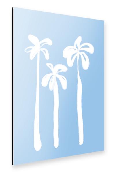 Alu-Dibond "Palmen Am Strand (Blau)" 75x50 cm artboxONE