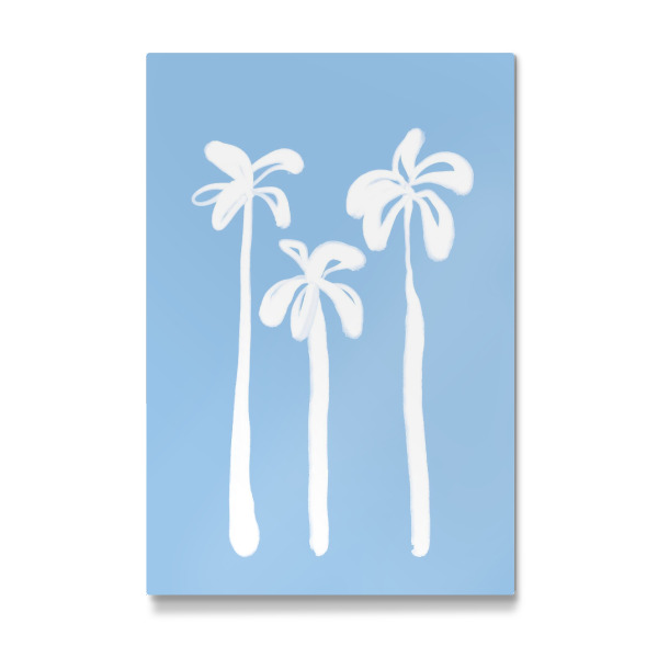 Galerie-Print "Palmen Am Strand (Blau)" 30x20 cm artboxONE