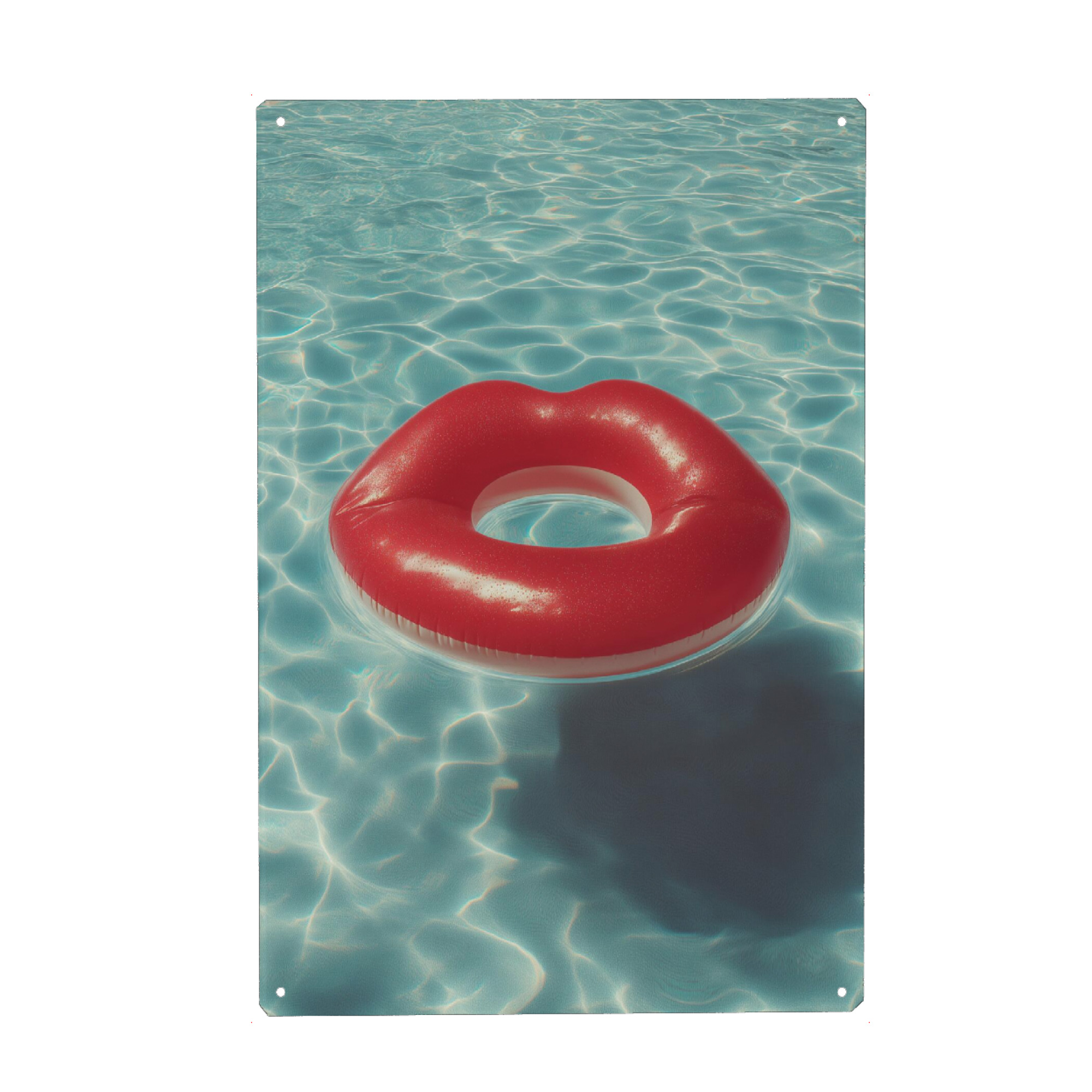 Metall Poster "Schwimmring Sommerkuss" artboxONE - Natur,Reise,Reise / Strand und Meer