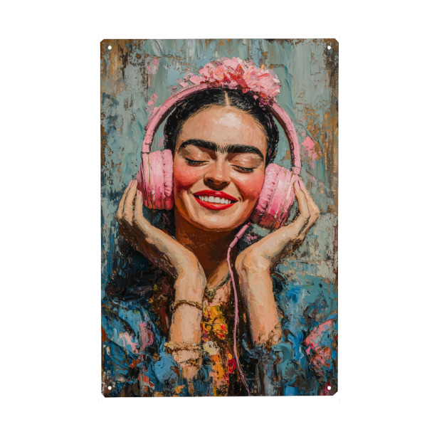 Holzbild "Fridas Musik Moment" artboxONE - Abstrakt,Menschen,Musik