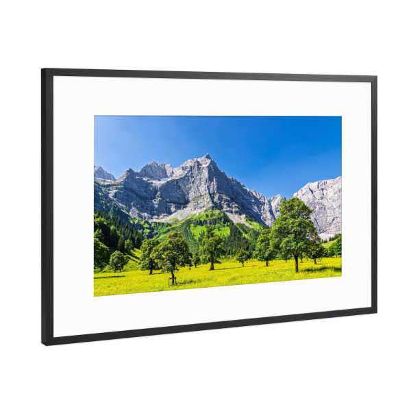 Poster mit Rahmen Schwarz (Metallic) "Rißtal mit Großer Ahornboden" artboxONE - Natur,Reise,Reise / Länder