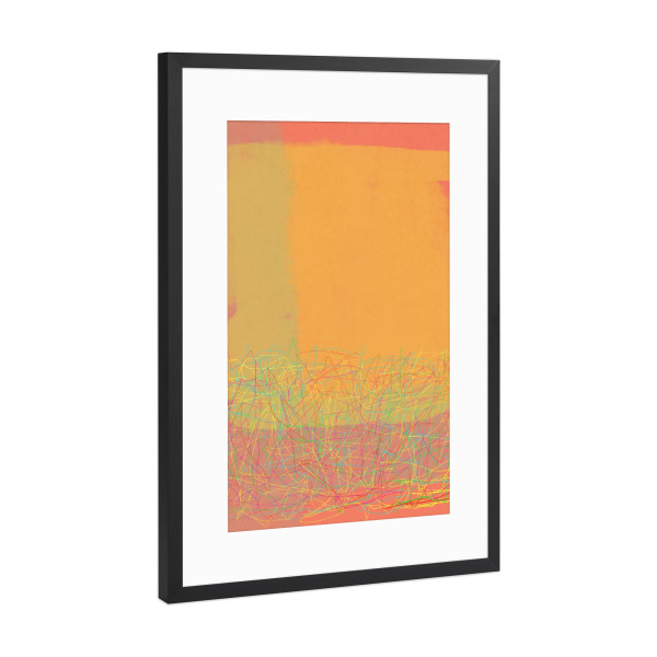 Poster mit Rahmen Schwarz (Metallic) "Wilde Linien sanfte Ruhe" artboxONE - Natur,Abstrakt,Geometrie