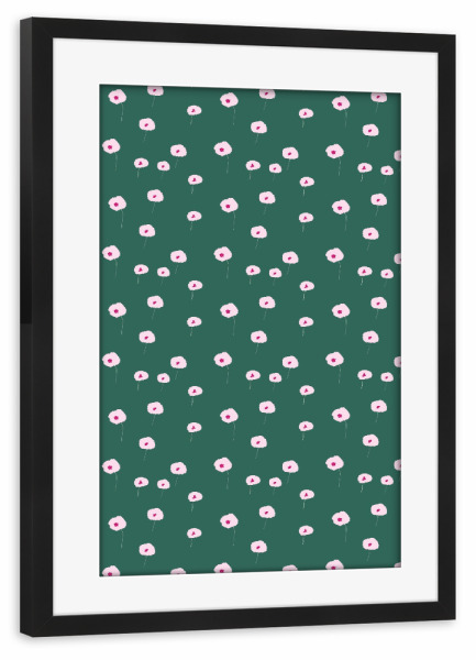 Poster mit Rahmen schwarz "Blumenmeer" artboxONE - Floral,Abstrakt