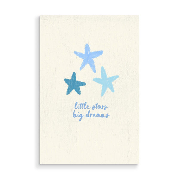 Holzbild "Little Stars Big Dreams" artboxONE - Für Kinder - Stern,Sterne,Spruch,Sprüche,Text,Kinderzimmer,Illustration