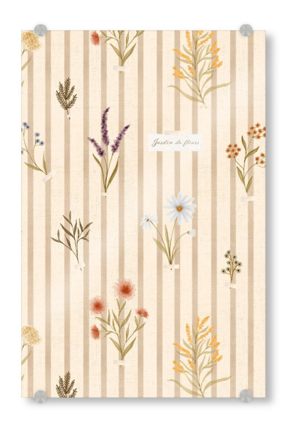 Acrylglasbild "Wildblumen-Sammlung auf Streifen" artboxONE - Natur,Floral