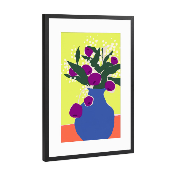 Poster mit Rahmen Schwarz (Metallic) "Berry Bouquet" artboxONE - Floral,Für Mama