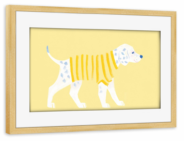 Poster mit Rahmen kiefer "Der gestreifte Dalmatiner" artboxONE - Für Kinder,Tiere