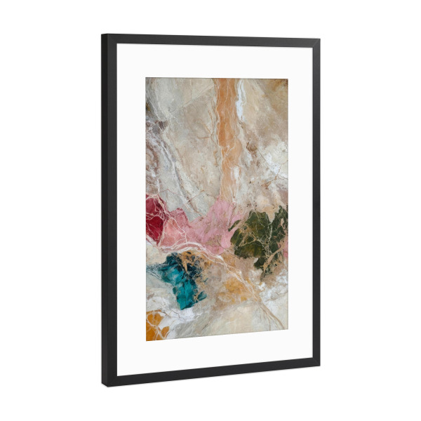 Poster mit Rahmen Schwarz (Metallic) "Bunte Einschlüsse" artboxONE - Abstrakt