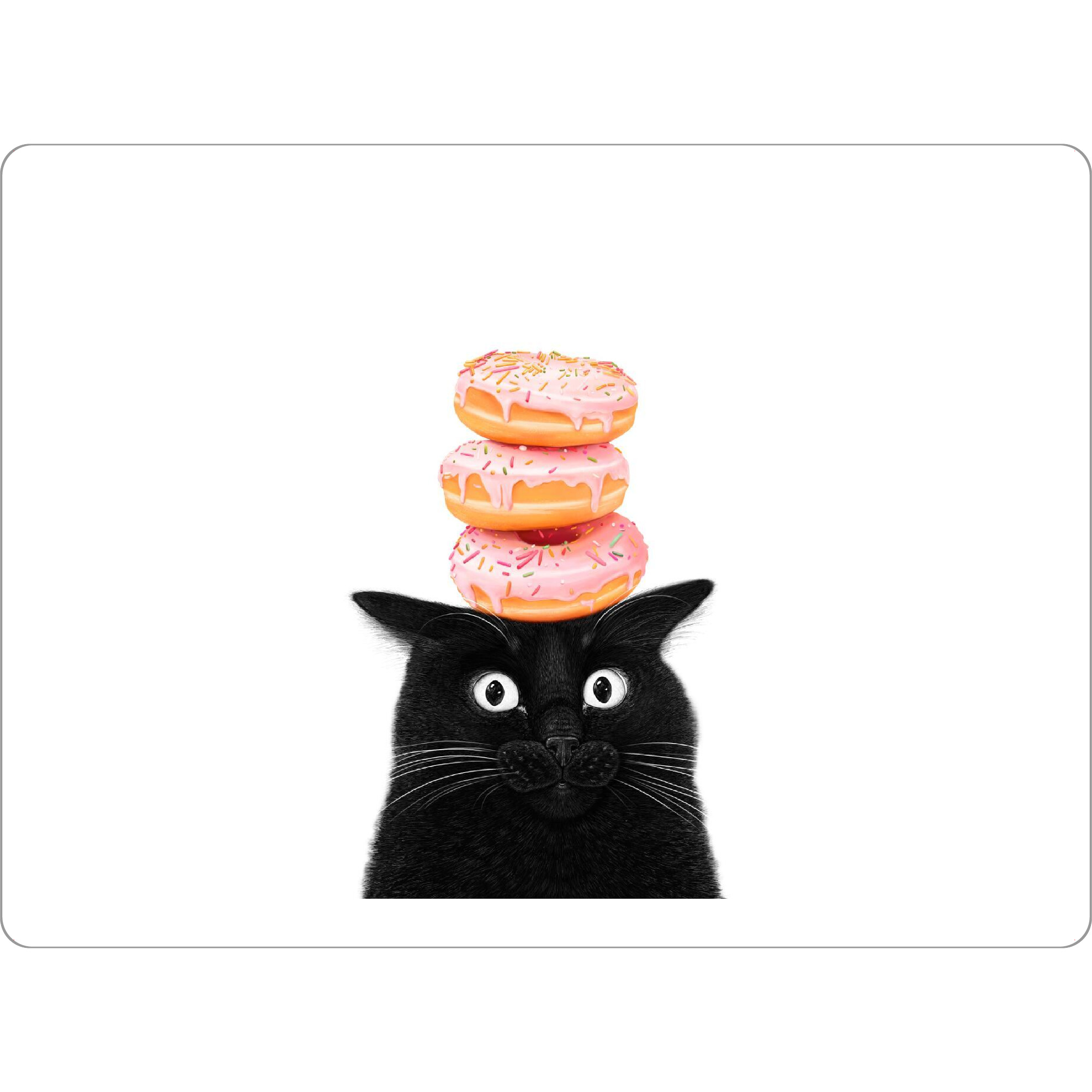 Tischset "Schwarze Katze mit Donuts" artboxONE - Für Kinder,Tiere,Essen & Trinken,Für Mama,Lustig