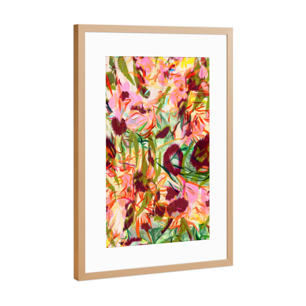 Poster mit Rahmen Kupfer "Erleuchteter Garten" artboxONE - Floral,Abstrakt