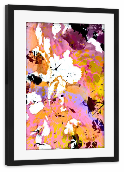 Poster mit Rahmen schwarz "Wildflower Light" artboxONE - Floral,Abstrakt - Nature,Botanical,Abstract,Painterly,Vivid,Garden,Flowers,Floral