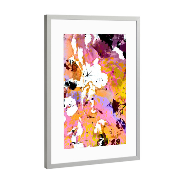 Poster mit Rahmen Silber "Wildflower Light" artboxONE - Floral,Abstrakt - Nature,Botanical,Abstract,Painterly,Vivid,Garden,Flowers,Floral