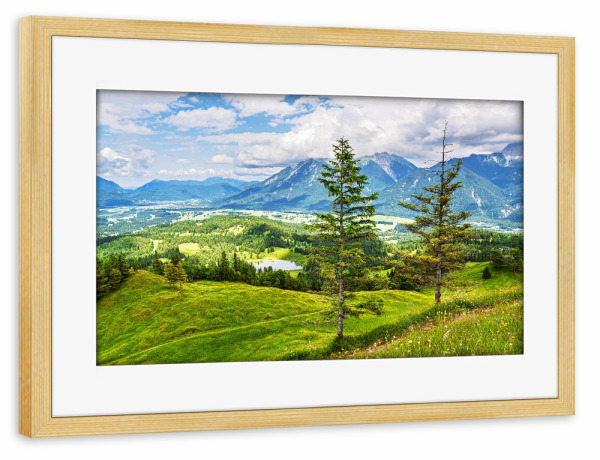 Poster mit Rahmen kiefer "Aussicht vom Hohen Kranzberg" artboxONE - Natur,Reise