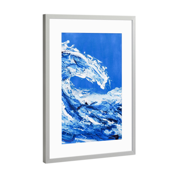 Poster mit Rahmen Silber "Giant Wave Impasto Malerei" artboxONE - Reise,Reise / Strand und Meer