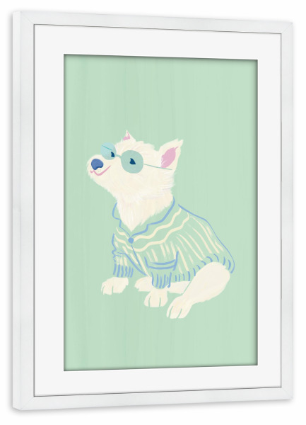 Poster mit Rahmen weiß "Der Sweater-Club: Mint" artboxONE - Für Kinder,Tiere