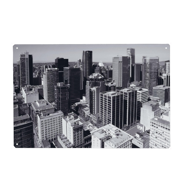Metall Poster "Vancouver from above" artboxONE - Städte,Reise,Schwarzweiß,Architektur,Reise / Länder