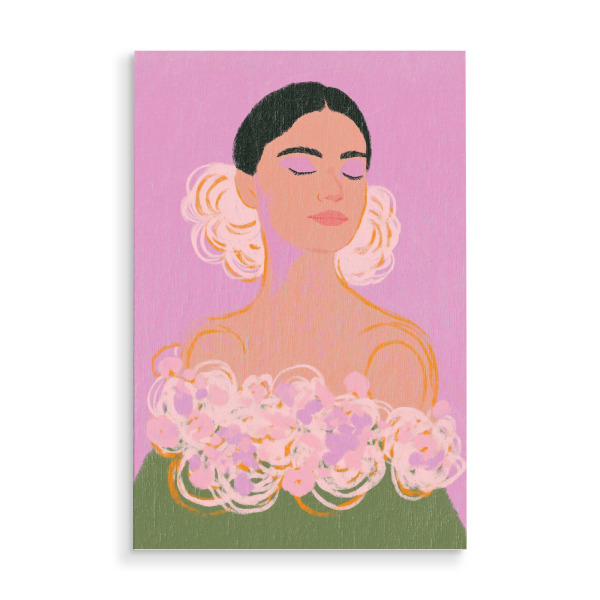 Holzbild "Weibliche Blumen Schönheit" artboxONE - Floral,Menschen,Fashion