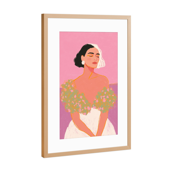 Poster mit Rahmen Kupfer "Eleganz der Kontraste" artboxONE - Floral,Menschen,Fashion
